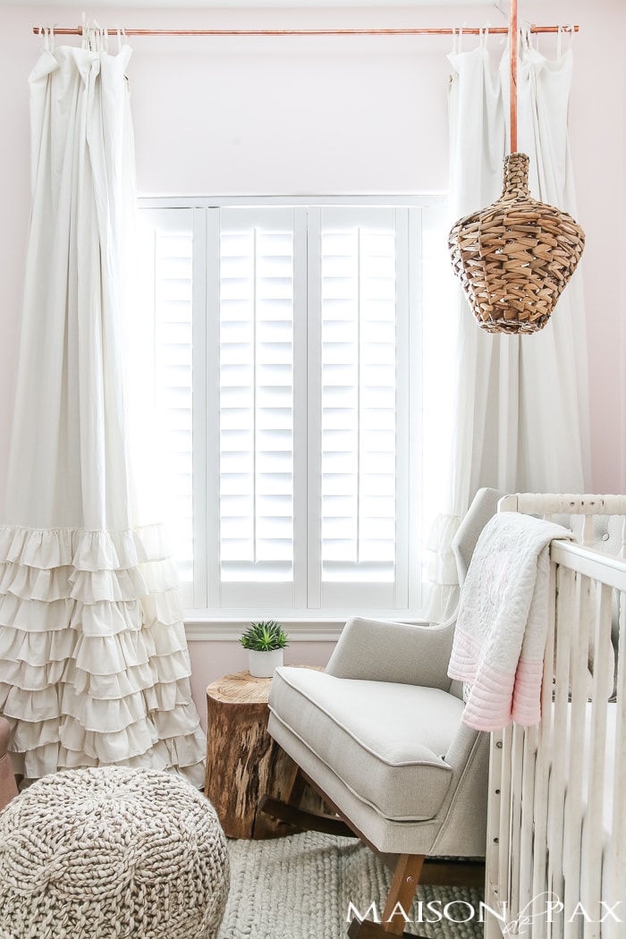 Blush paint and baby girl nursery- Maison de Pax