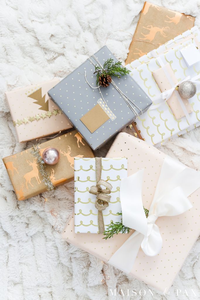 easy gift wrapping ideas: 10 tips for making gorgeous gifts fast #christmaspresents #giftwrap