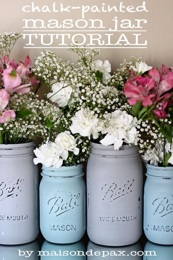 Chalk-Painted Mason Jar Tutorial