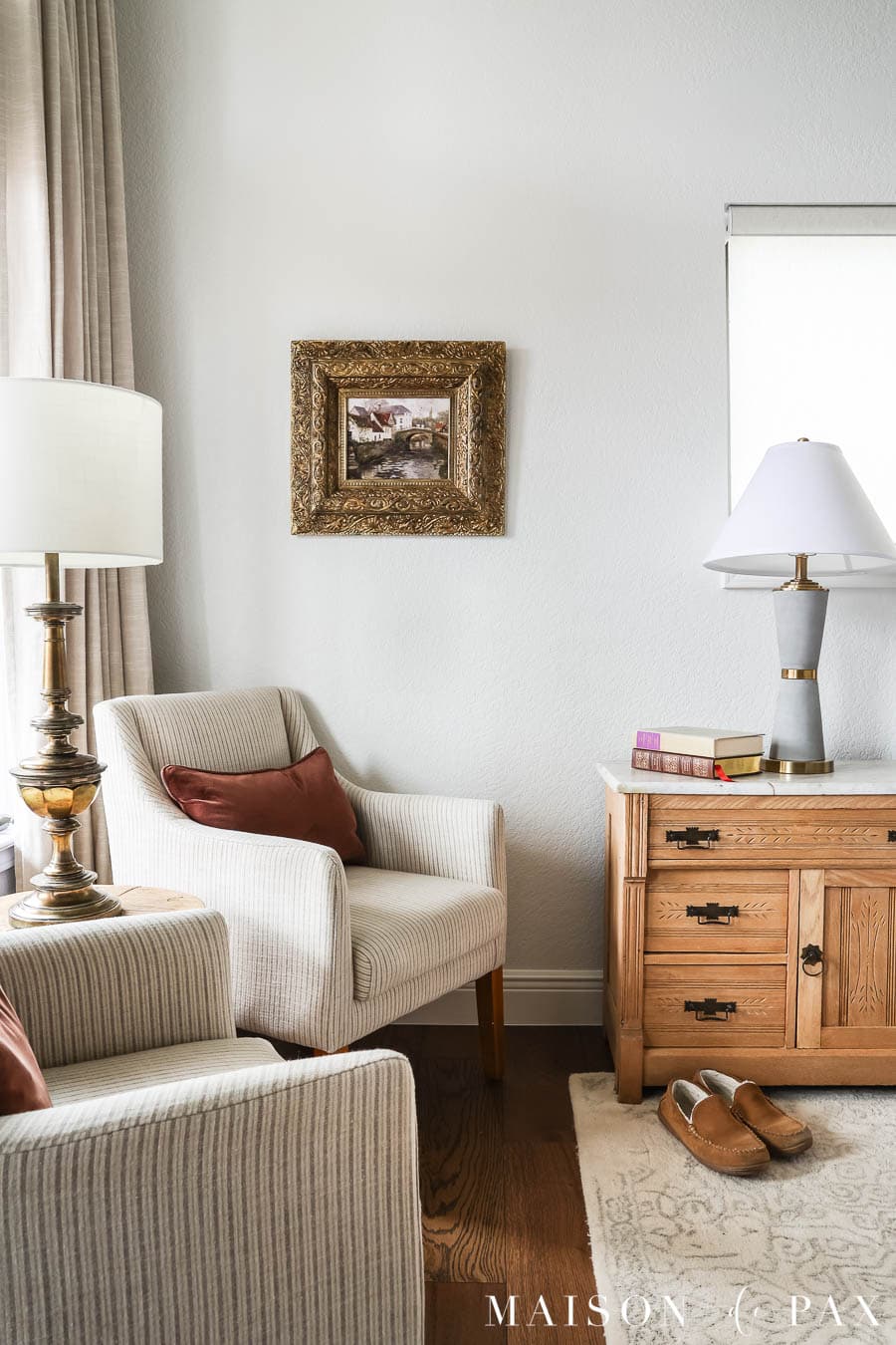 ornate gold frame from fb marketplace and diy artwork