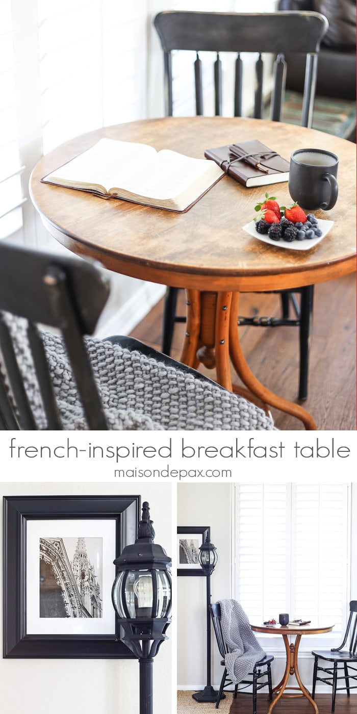 a darling little breakfast bistro table with Parisian touches | aiweb9ygdry.cmersite.com