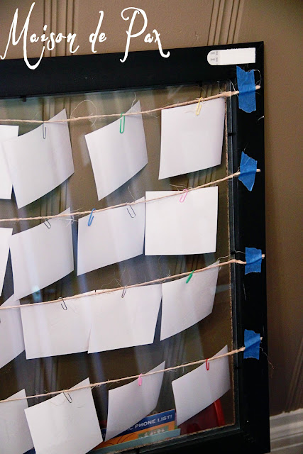 secure twine to back of frame