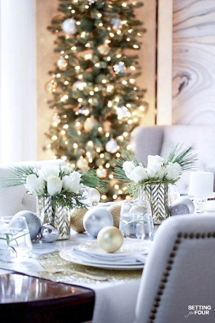 white and gold Christmas table ideas- Maison de Pax