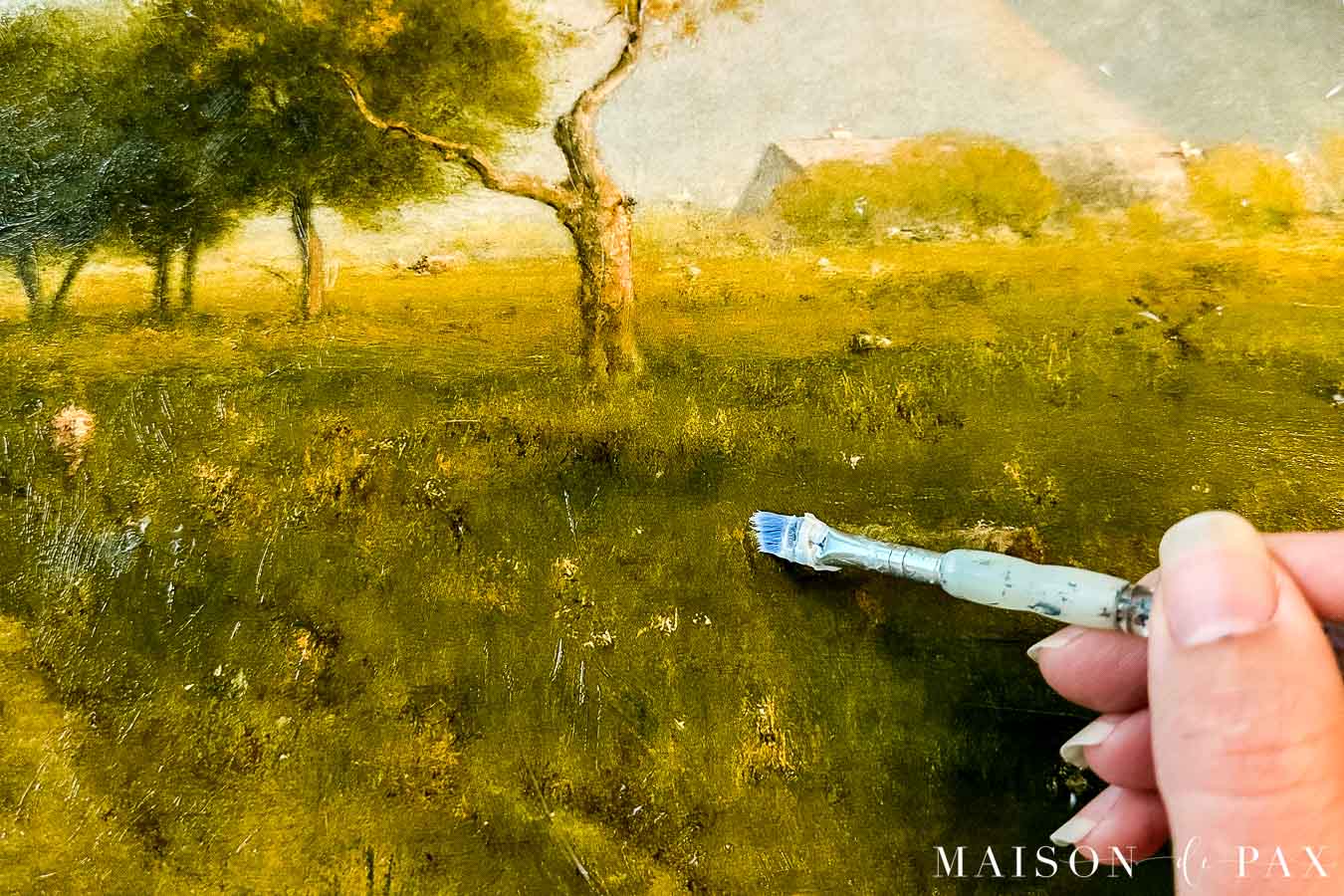 use mod podge to make a print look like a painting