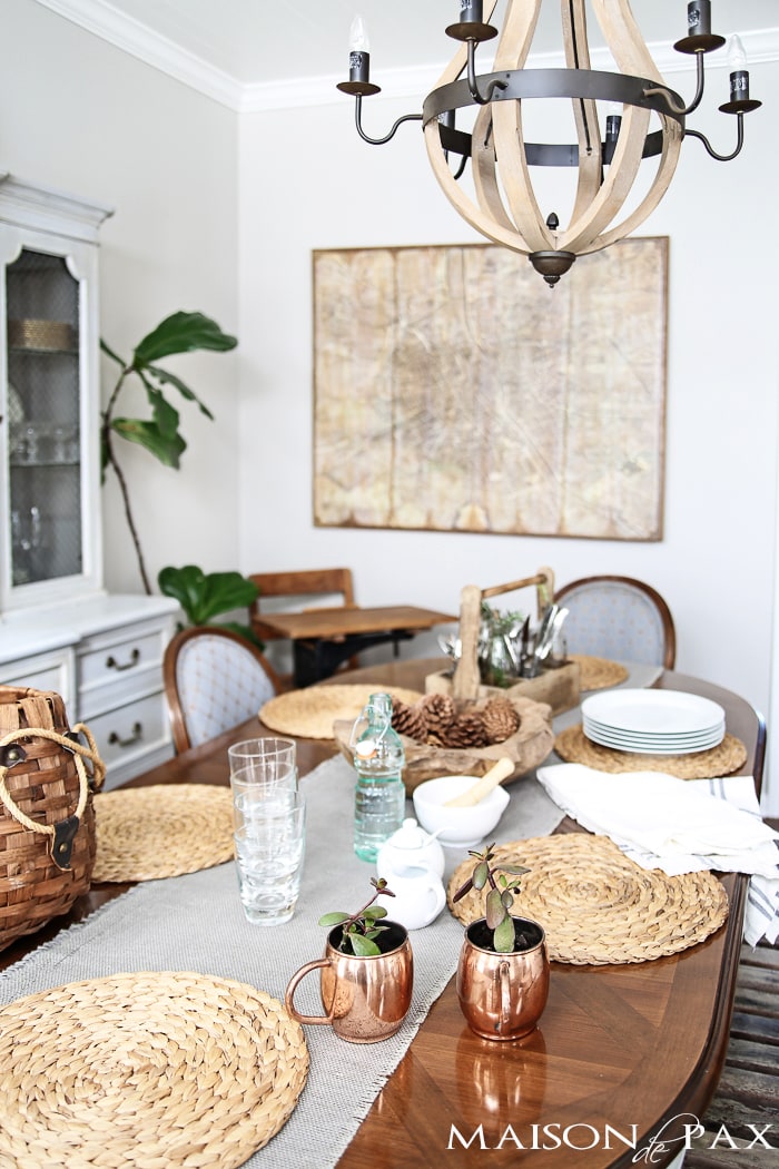 gorgeous formal yet casual dining space with a giant vintage map for wall art | aiweb9ygdry.cmersite.com