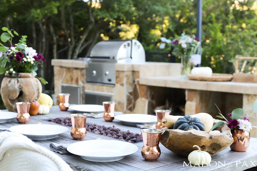 gorgeous outdoor fall dining table