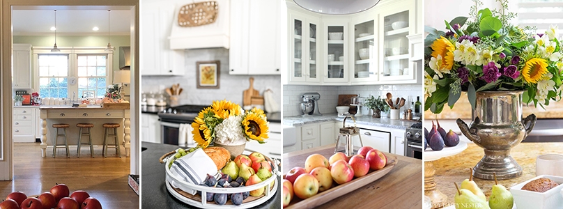 four kitchens tastefully decorated with fall decor