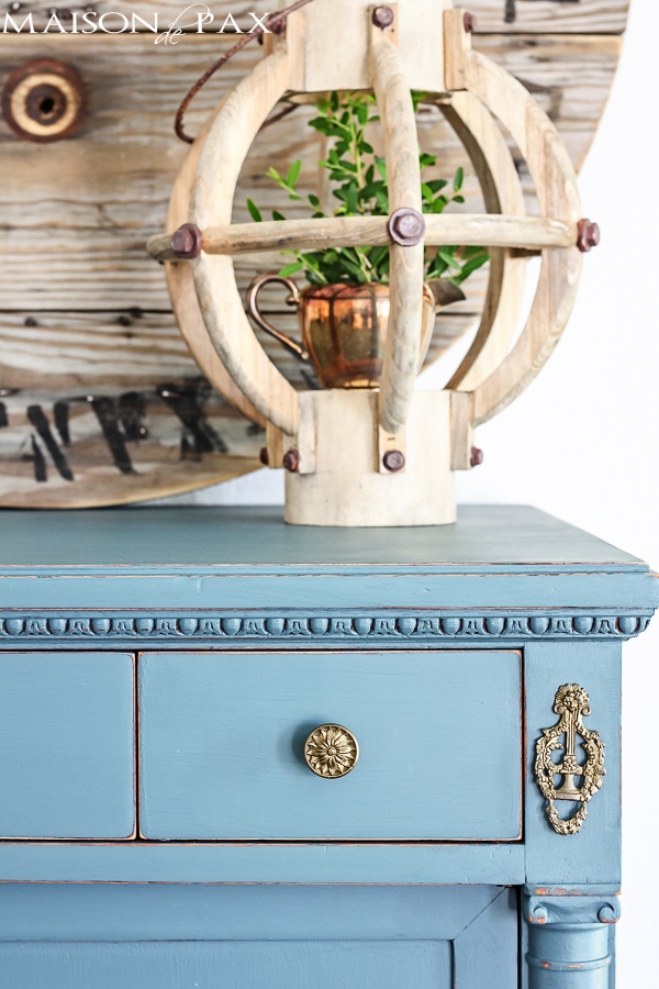 Gorgeous antique dresser painted blue- Maison de Pax
