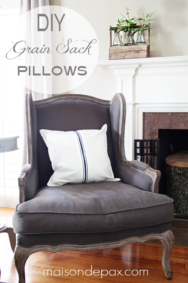 Painted “Grain Sack” Pillow Covers