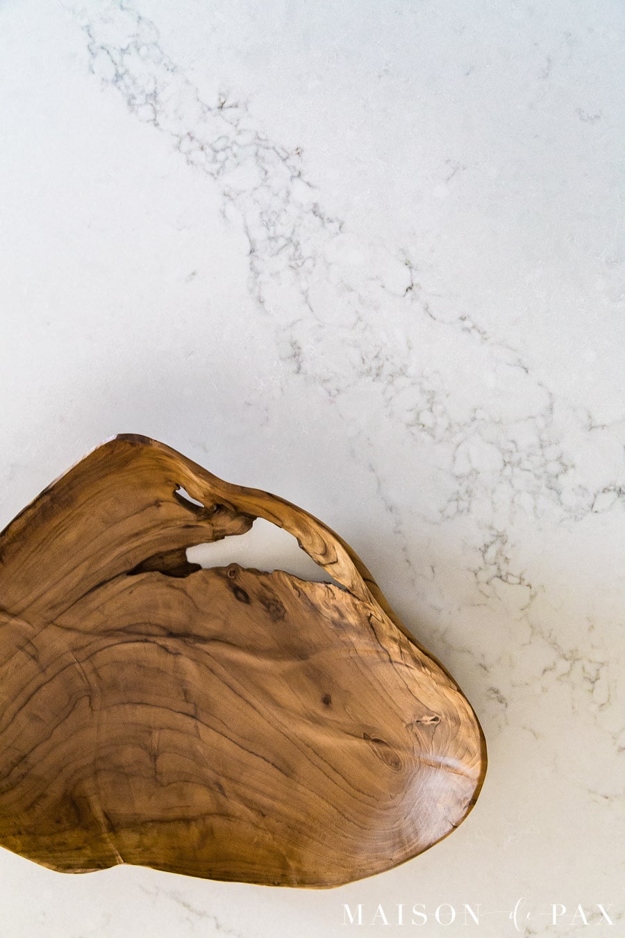 white quartz countertop with subtle gray veining
