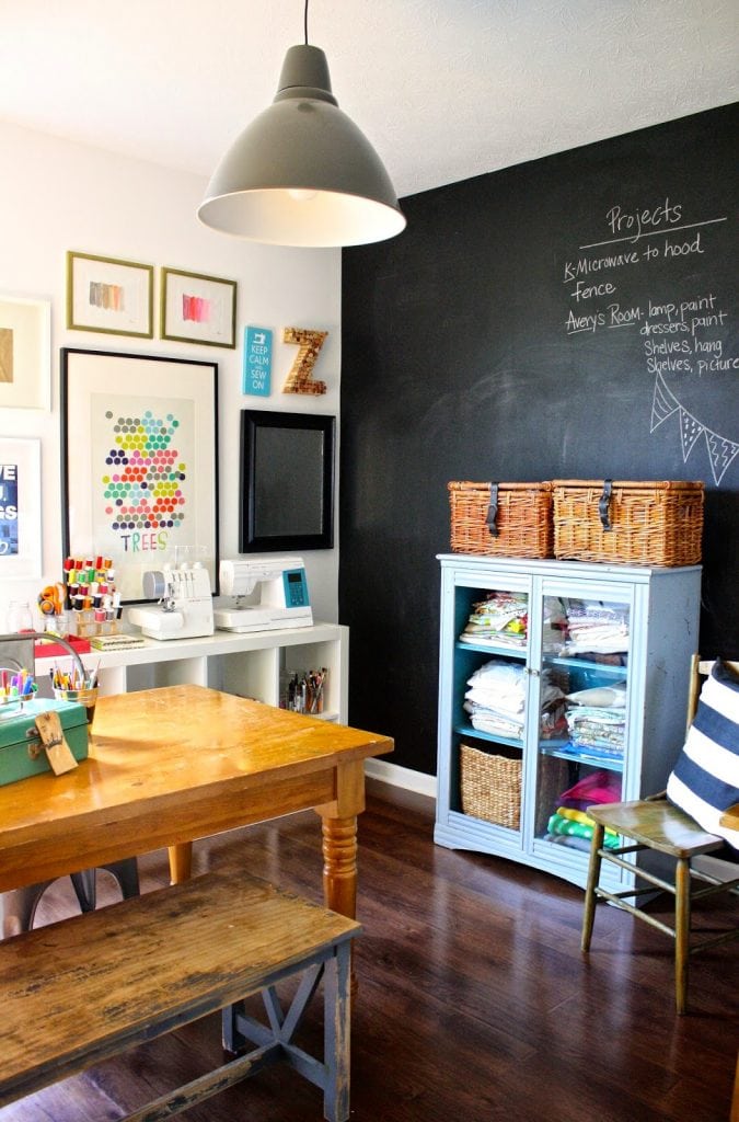 The good ol' chalkboard wall... Schoolrooms, book nooks, and homework spaces: Find inspiration, design ideas, and organization tips for creating a study or reading space in your home!