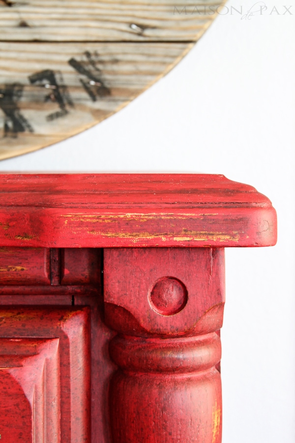 gorgeous vintage dresser refinished in a distressed, rustic red milk paint | aiweb9ygdry.cmersite.com