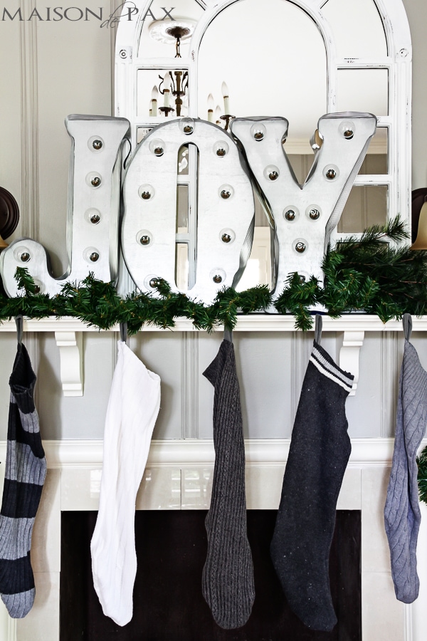 DIY stockings from thrift store socks- Maison de Pax