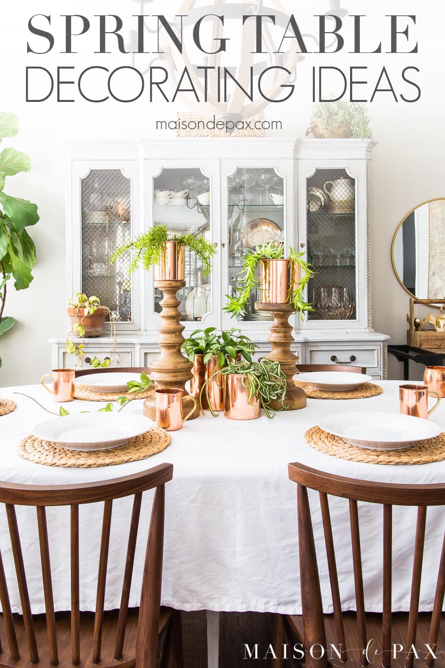 spring table with succulents and copper | Maison de Pax