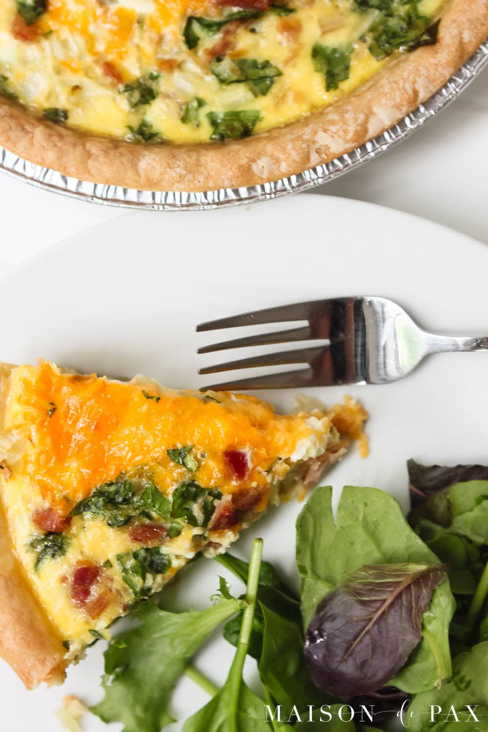slice of breakfast quiche