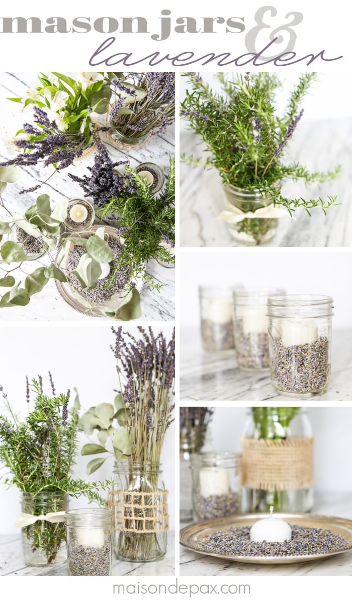 beautiful! Mason jars with dried lavender make easy and gorgeous centerpieces for home, parties, weddings, or baby showers | aiweb9ygdry.cmersite.com