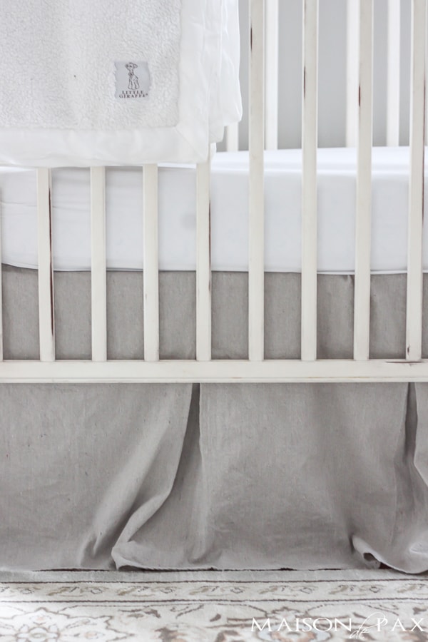 step by step EASY tutorial for a gorgeous linen look diy crib skirt from drop cloth | aiweb9ygdry.cmersite.com
