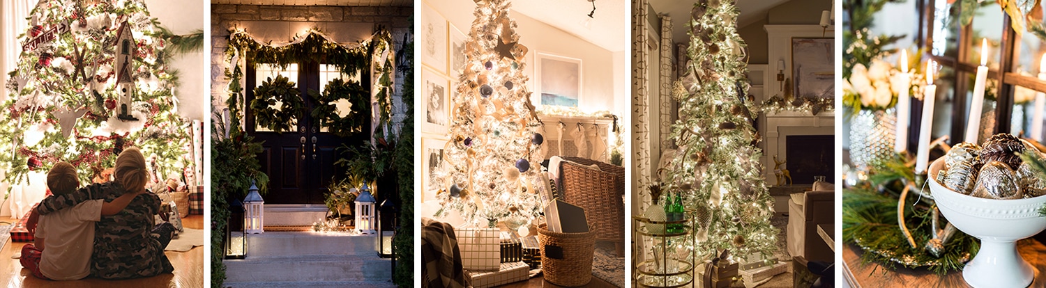 gorgeous Christmas lights at night in these 25+ home tours #christmasnightstour #holidayhometour #christmaslights
