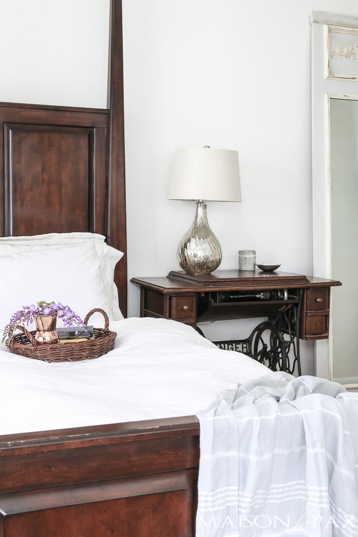 Simple, neutral, lovely spring decorating ideas plus 5 tips for easy spring decor.