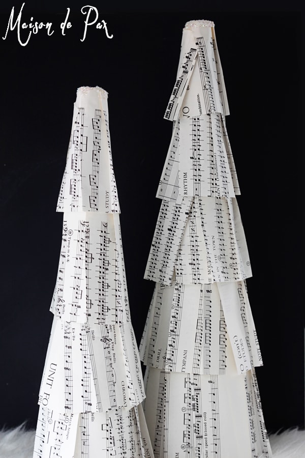 diy sheet music Christmas trees
