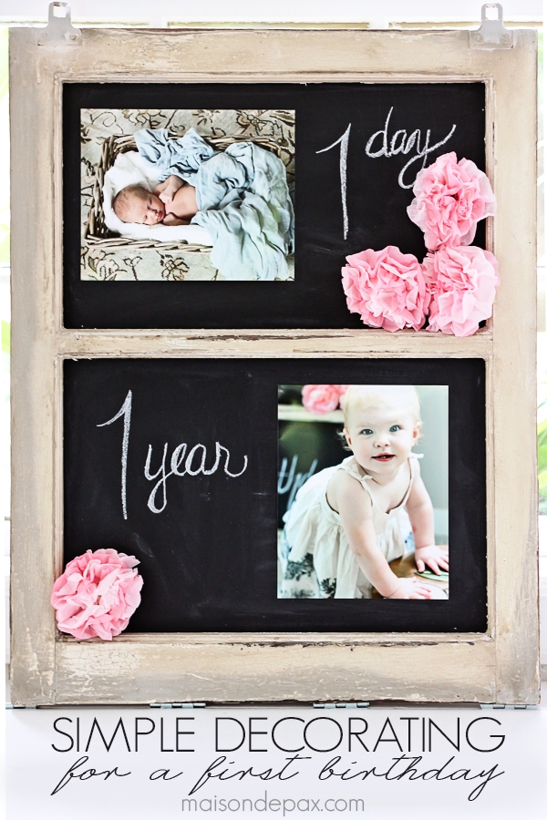 simple decorations for a first birthday party - I love the 1 day and 1 year pics! aiweb9ygdry.cmersite.com