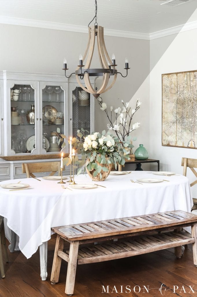 Dining room before and after Lightroom preset | Maison de Pax
