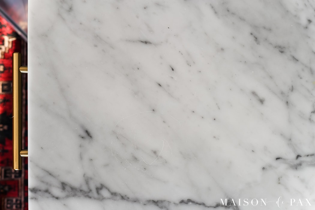 scratches on the marble countertop- Maison de Pax