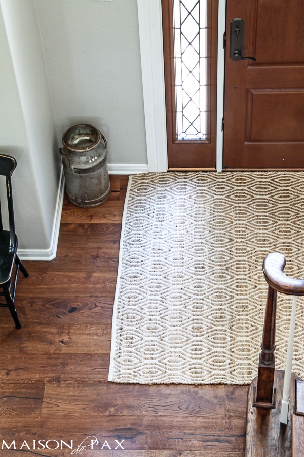 Love this neutral cotton and jute rug in the entryway | aiweb9ygdry.cmersite.com