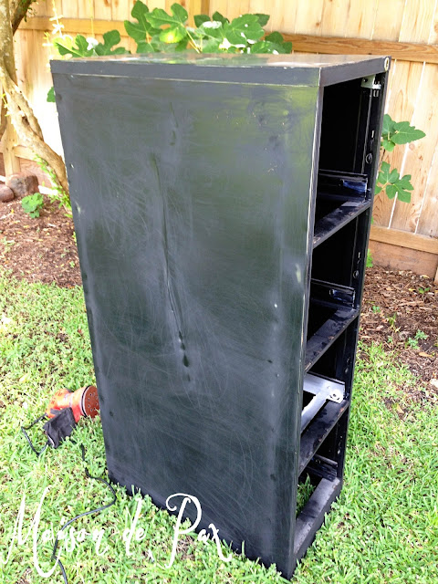 Painted metal file cabinet- Maison de Pax