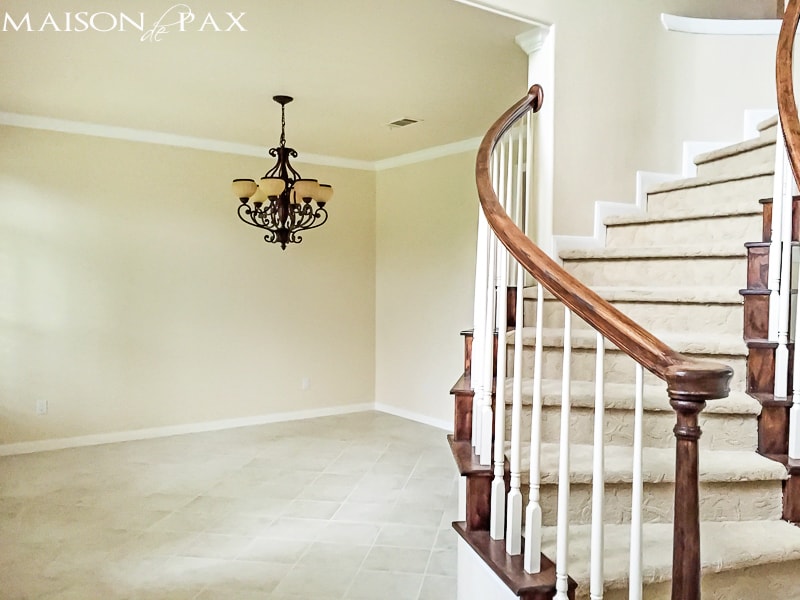 The dining room... before. Come see how this 1990's home was transformed and updated beautifully!