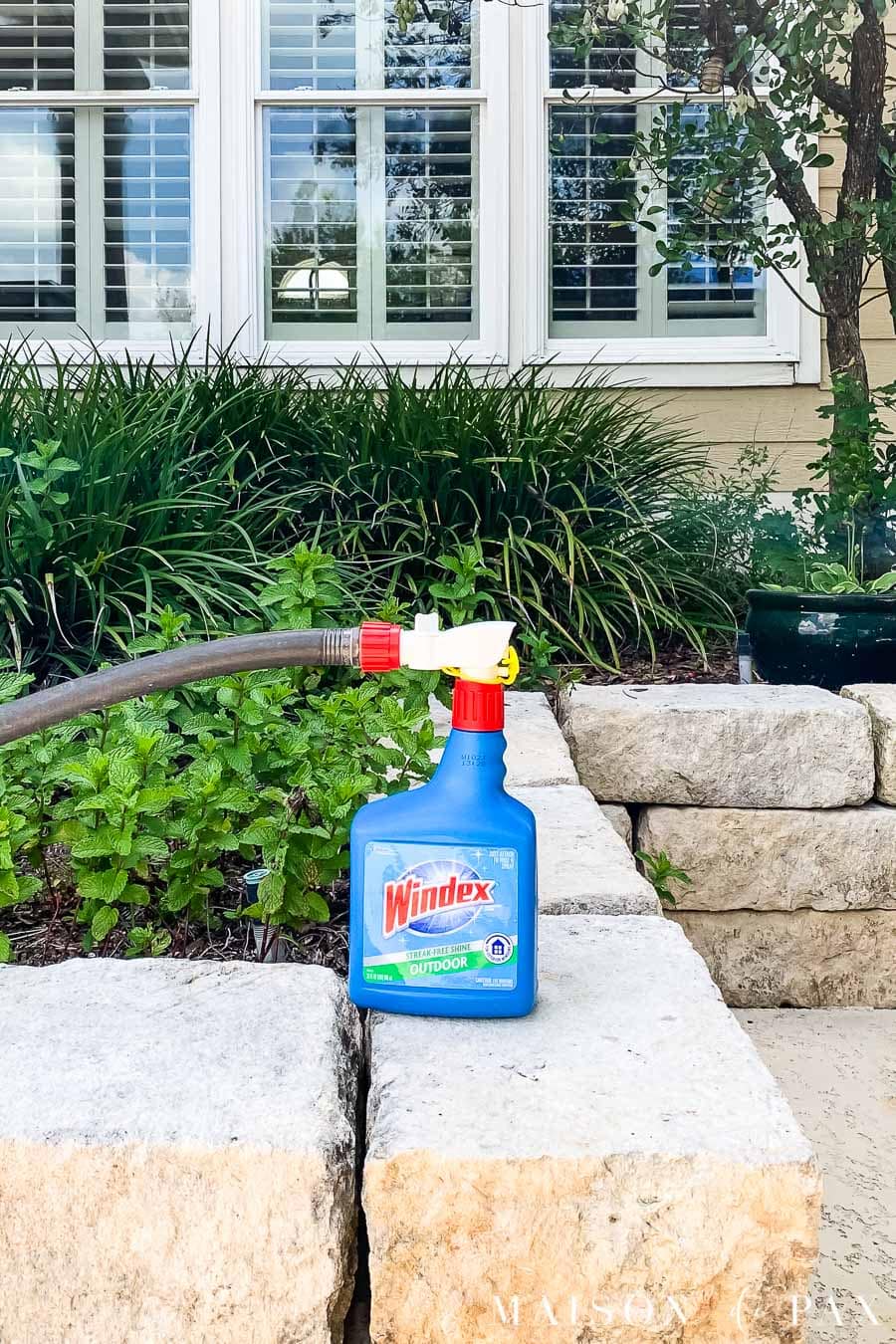 windows outdoor spray bottle attached to hose | Maison de Pax