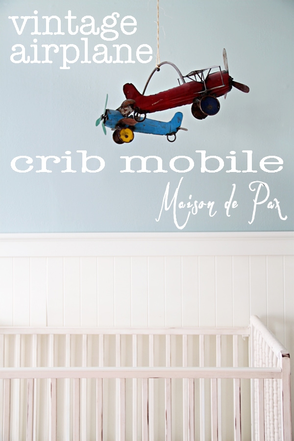 vintage airplane crib mobile sign
