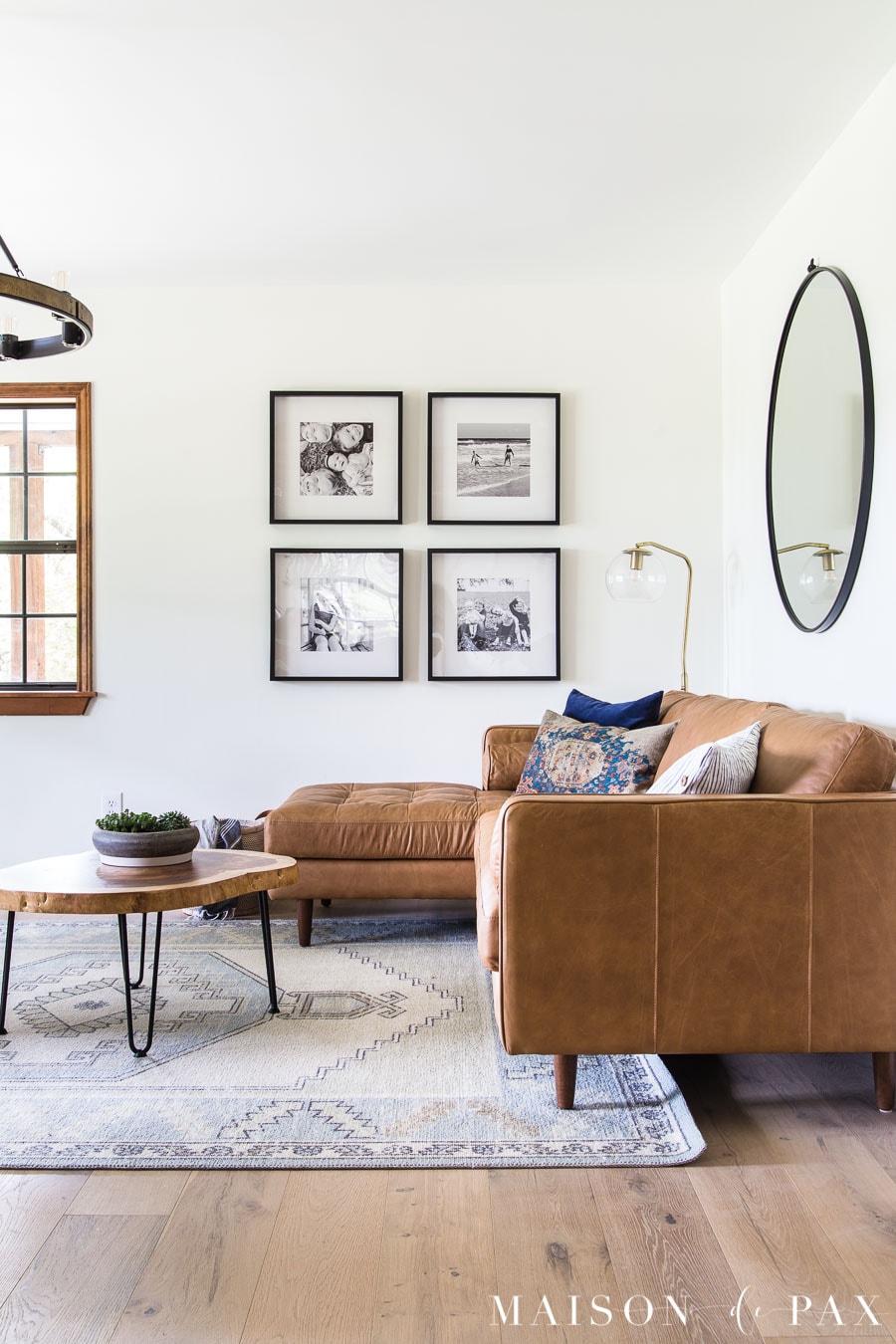 four black frames black and white gallery wall art | Maison de Pax