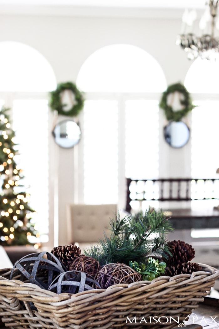 Gorgeous, simple Christmas home tour: natural greenery, winter woodland theme, sparkly touches, and simple reminder of the hope of the season. Tons of diy and decorating ideas | aiweb9ygdry.cmersite.com